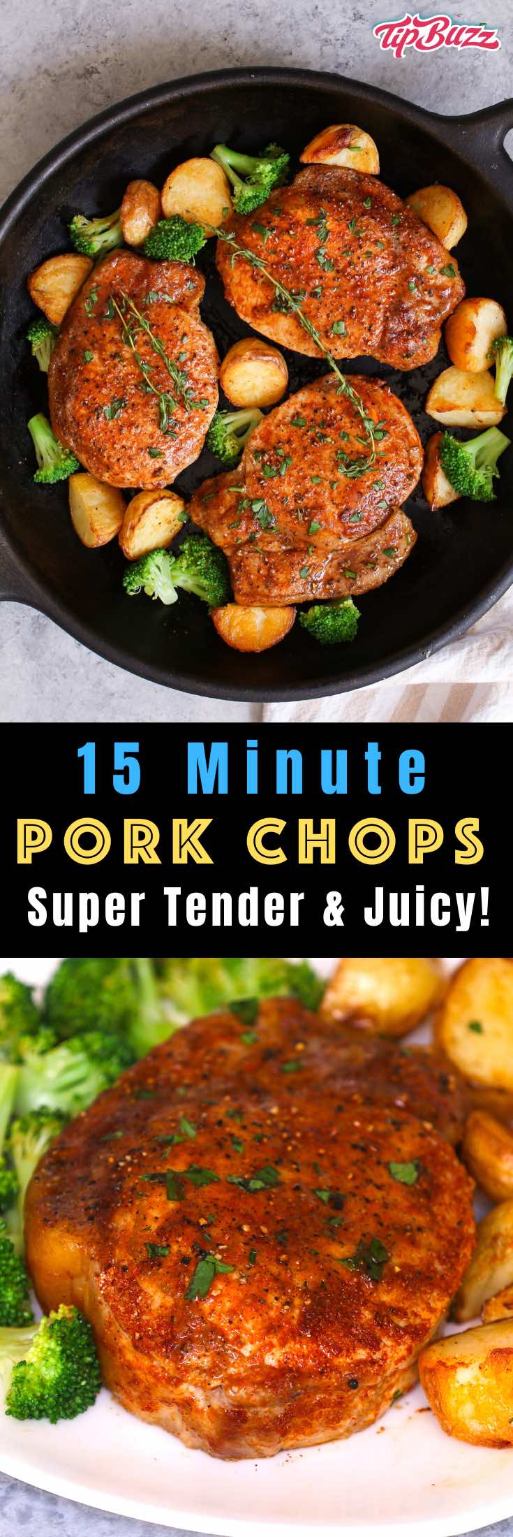 These pan-fried Boneless Pork Chops are a juicy and flavorful meal that’ll be on your table in just 15 minutes, with no marinating or breading required. Perfect for a quick weeknight dinner!