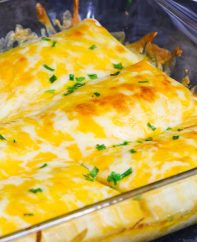 This Cheesy Burrito Casserole is the ultimate homemade Tex Mex recipe. It's loaded with beef, beans, onions, corn and seasonings for a mouthwatering meal