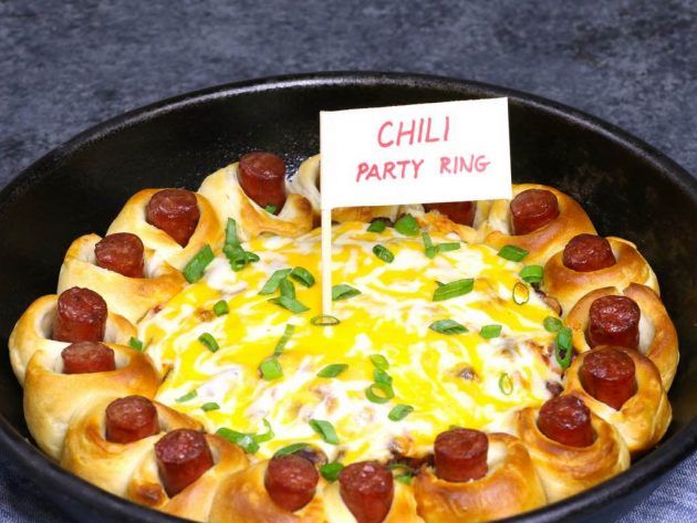 Chili Party Ring - this photo shows the finished dish after baking