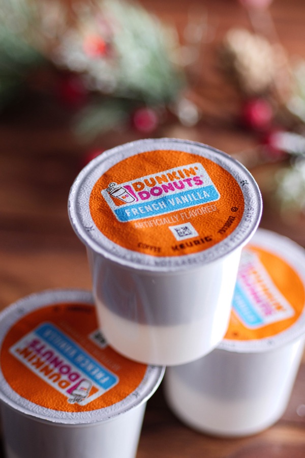 Dunkin' Donuts K-cups used to quickly make Snowman Mocha Lattes