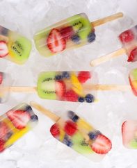 Fruity Ice Pops on a bed of ice for a refreshing way to cool down in summer