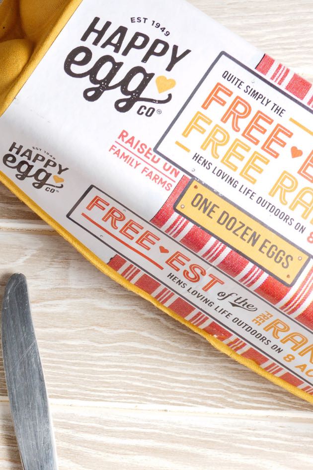 A package of one dozen free range eggs from Happy Egg Co
