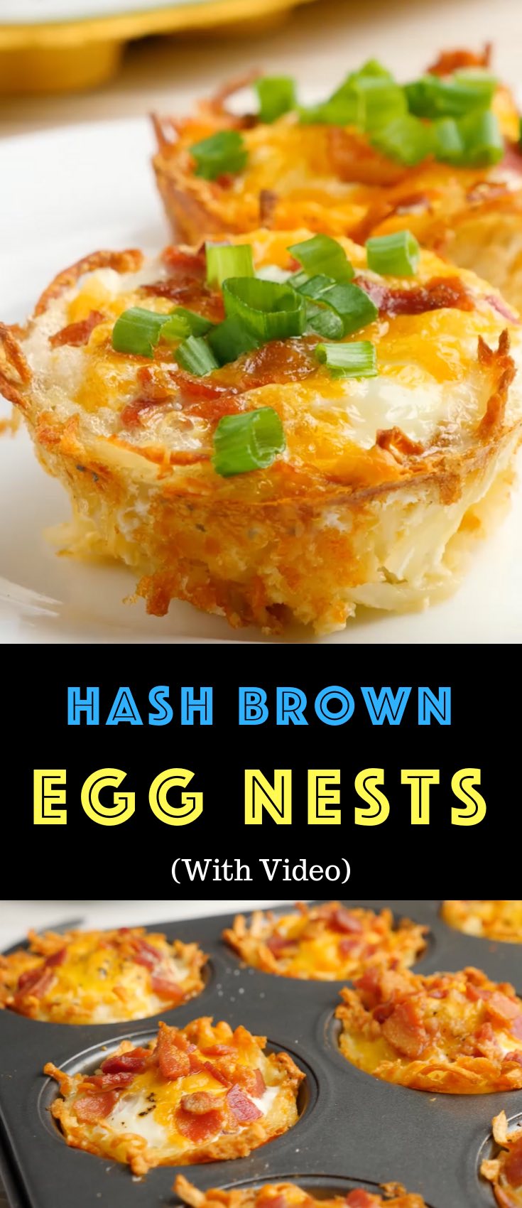 Hash Brown Egg Nests are a delicious breakfast or brunch idea you can make ahead. They’re soft on the inside, and crispy golden on the outside. They’re great for a quick weekday breakfast, and also perfect for feeding a crowd. Plus, video tutorial!