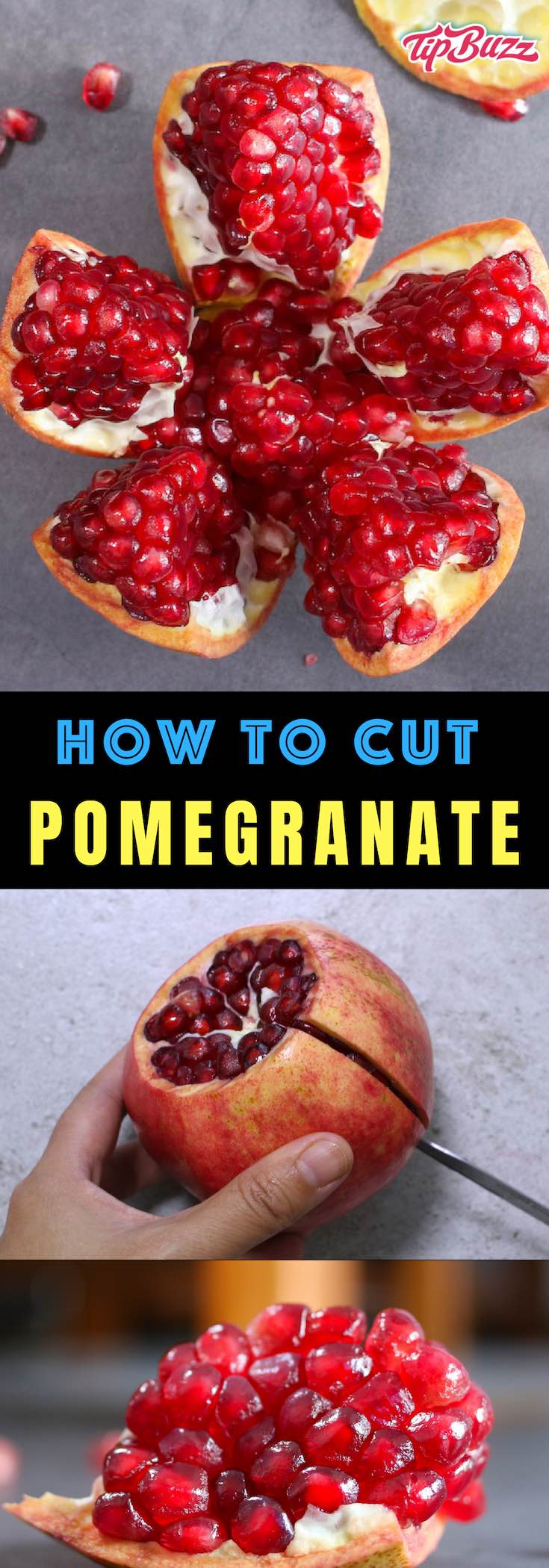 Learn how to cut a pomegranate quickly and easily using this simple step-by-step guide. Pomegranate makes a delicious and healthy snack with sweet, tart flavors and beautiful colors.