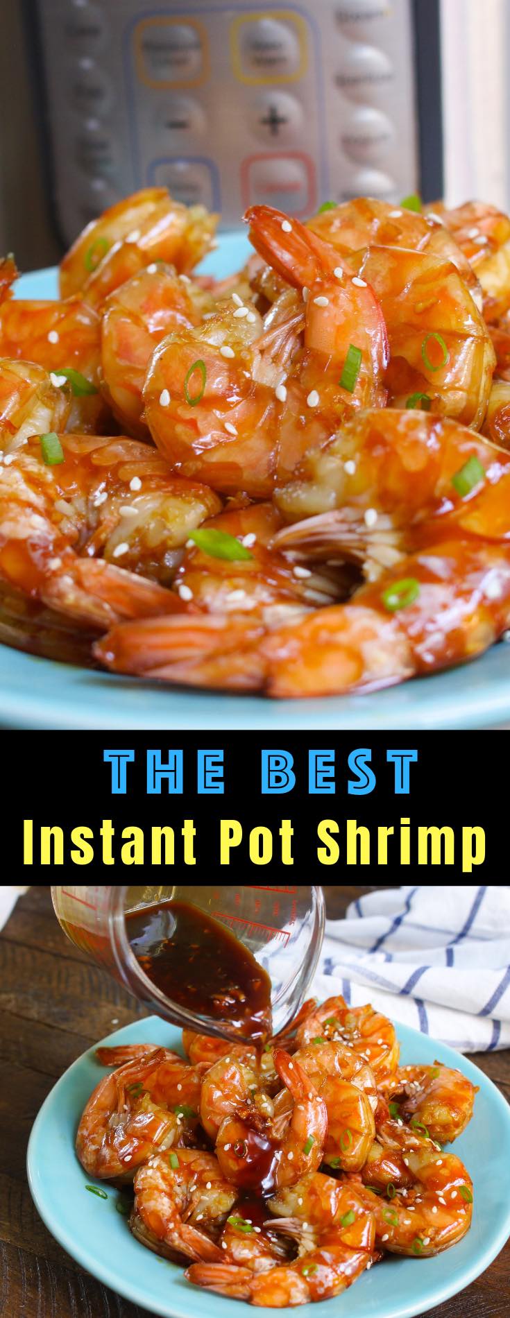 Instant Pot Shrimp with a delicious honey garlic sauce for an easy weeknight dinner or appetizer that's ready in just 15 minutes