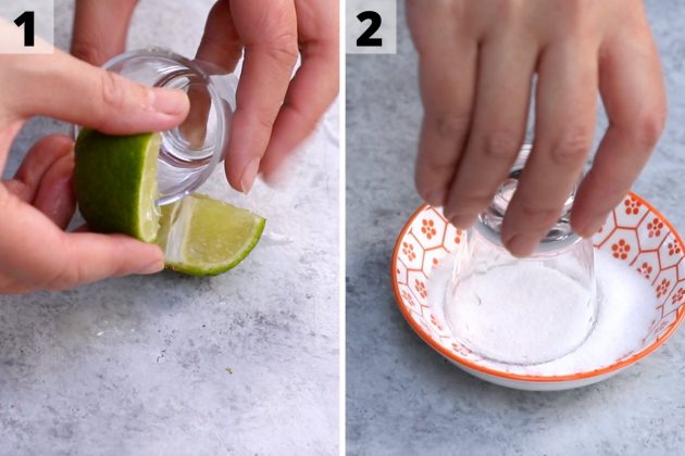 Mexican candy shot recipe: step 1 and 2 photos.