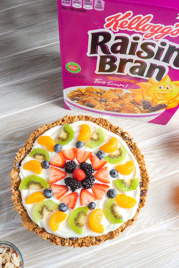 Raisin Bran Fruit Pizza is an delicious no-bake breakfast that's easy to make using Raisin Bran cereal