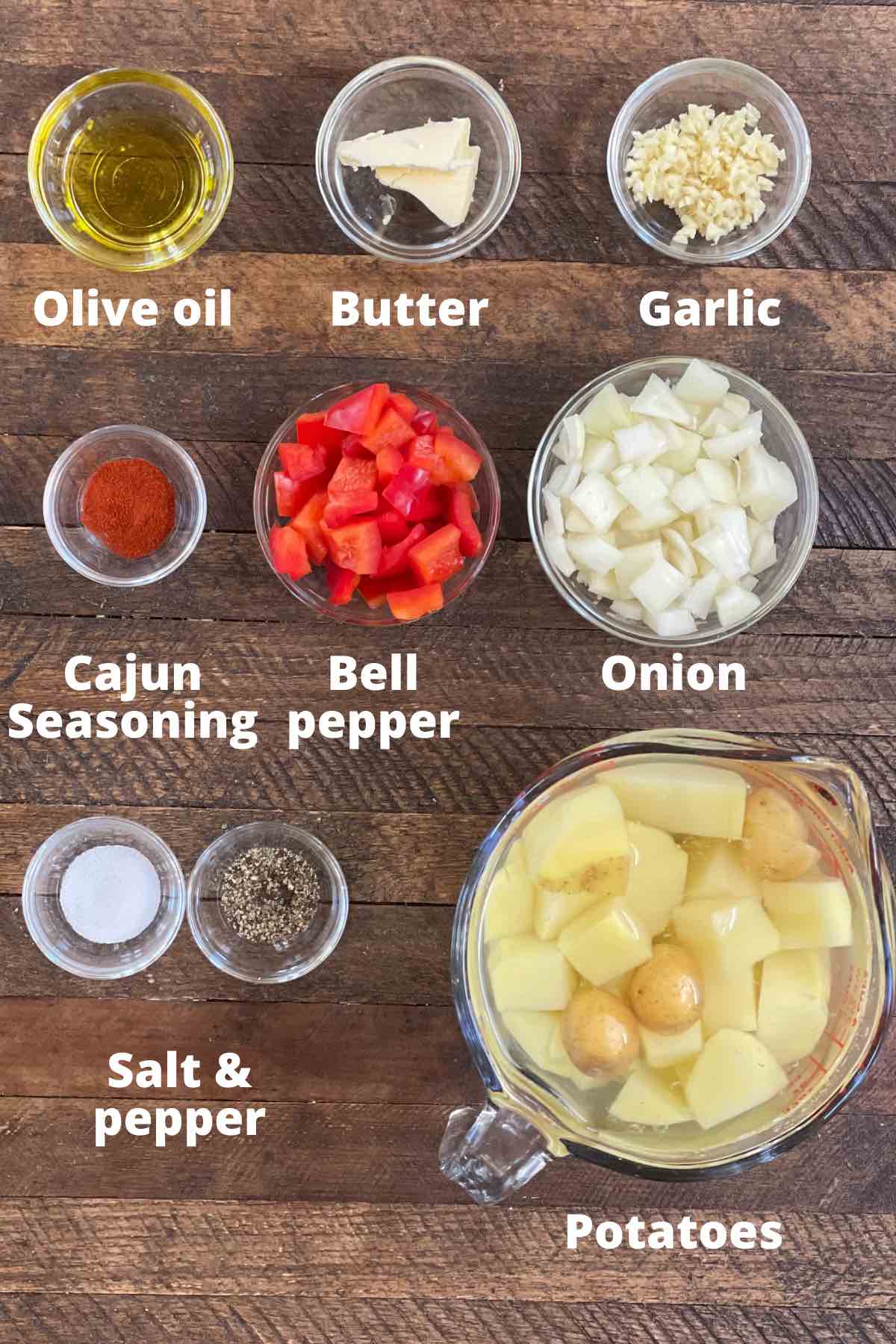 Ingredients for smothered potatoes