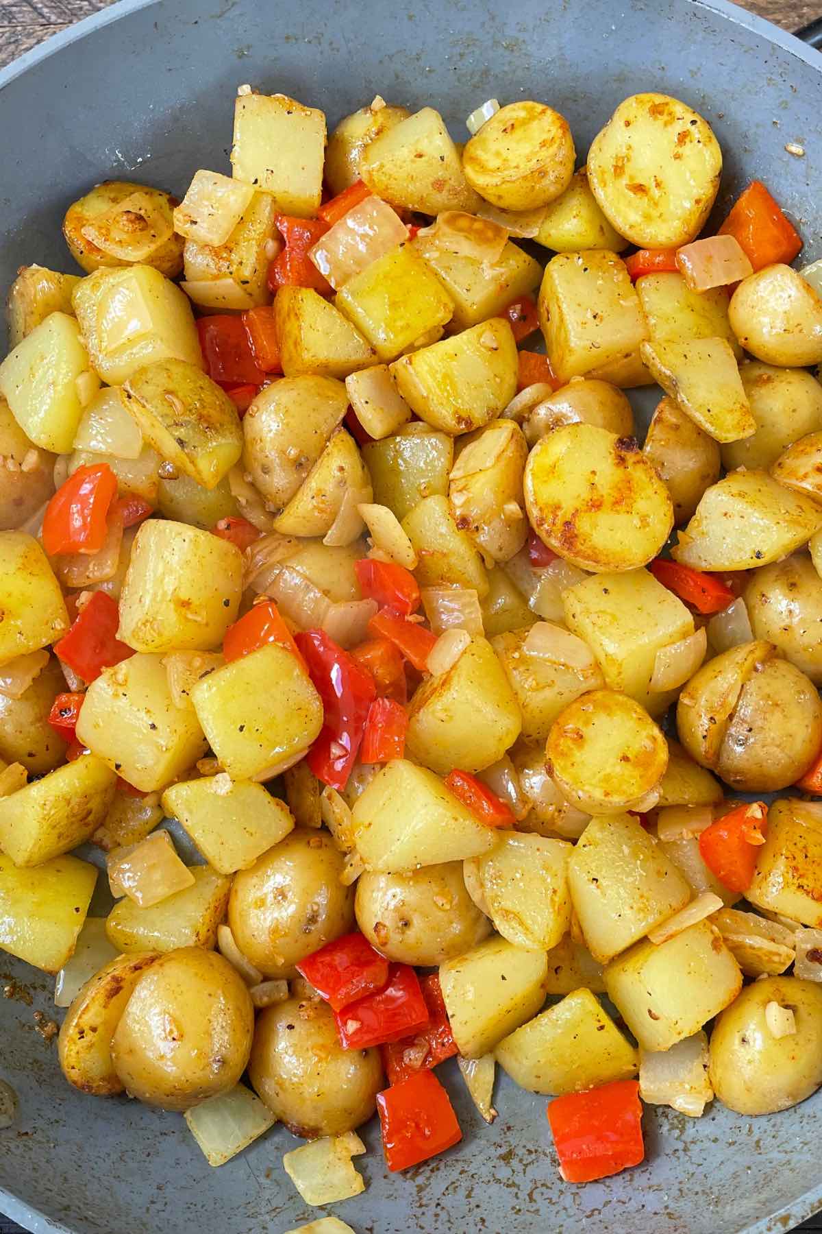 Sauteed southern vegetables in a skillet