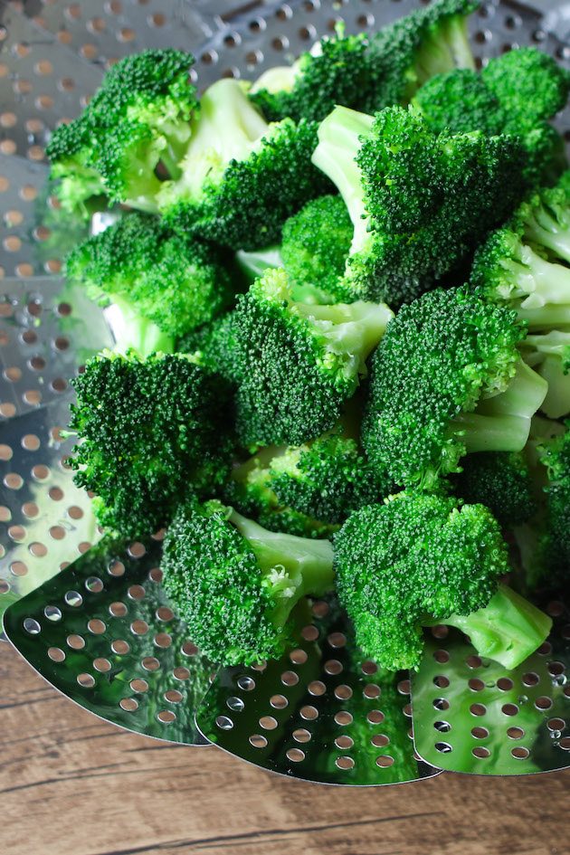 Remove the cooked broccoli immediately after it's cooked through