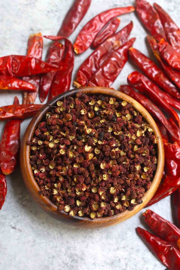 Szechuan peppercorn & dried chilis