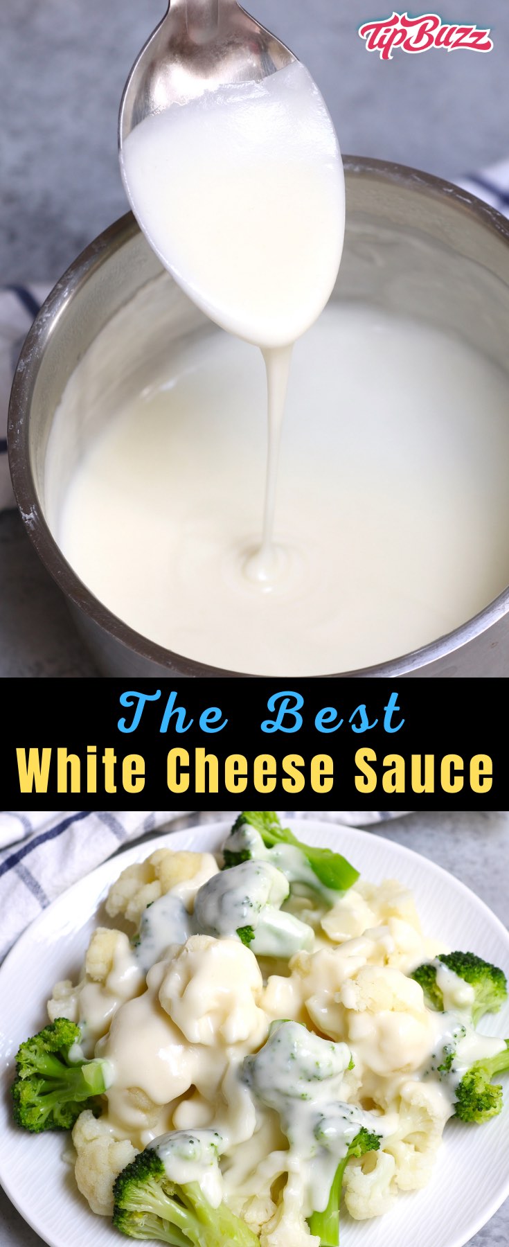 This White Cheese Sauce is creamy and smooth, perfect for drizzling onto vegetables or serving as a hot dip. It's easy to make with just 4 ingredients! #cheesesauce