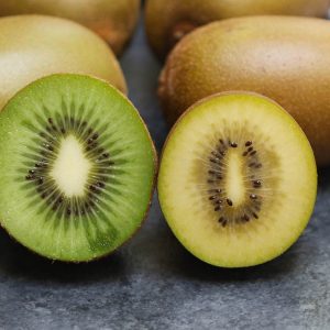 Golden kiwi versus green kiwi side-by-side comparison